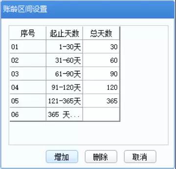   客户往来账龄分析查询条件